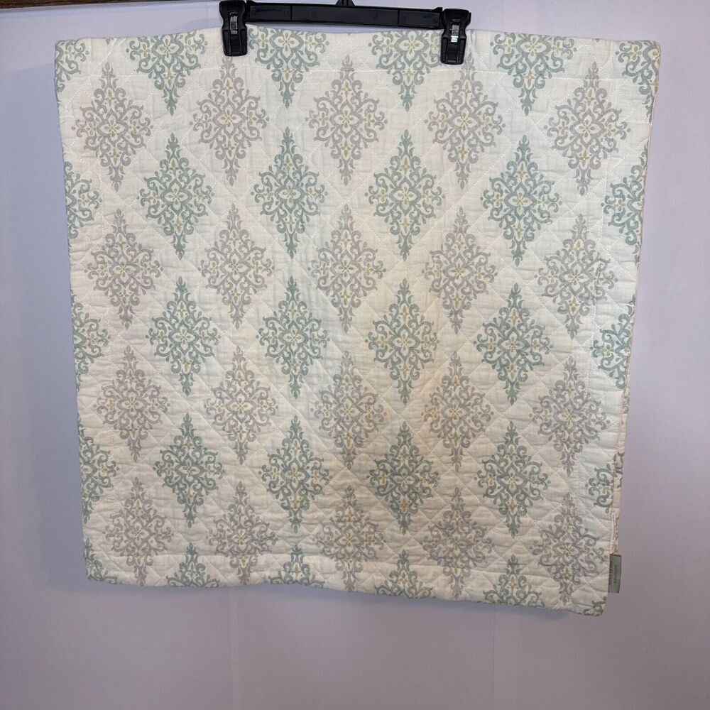 Nina Campbell Home‎ 2 European Pillow Shams Aqua Gray Sage Quilted Luxury Bed